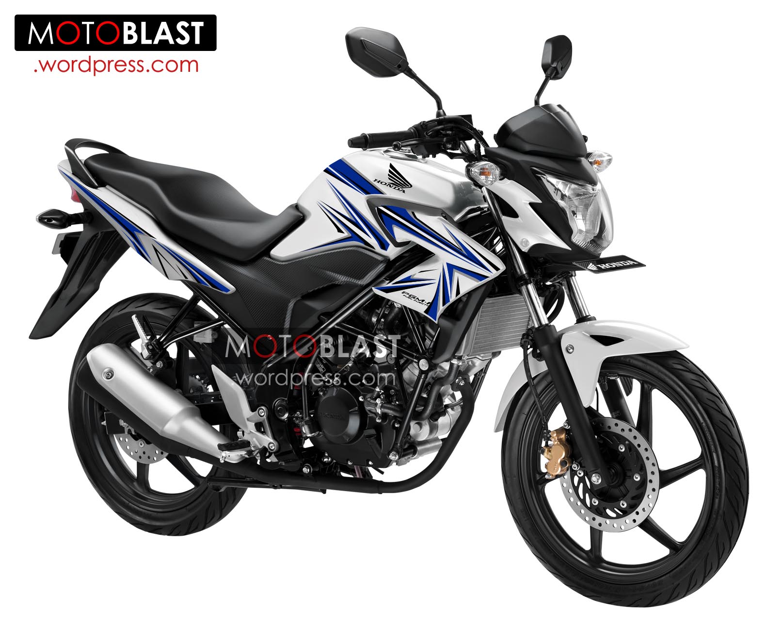 Honda CB150R Putih Biru Di Bali Semakin Gagah Dengan Striping Baru