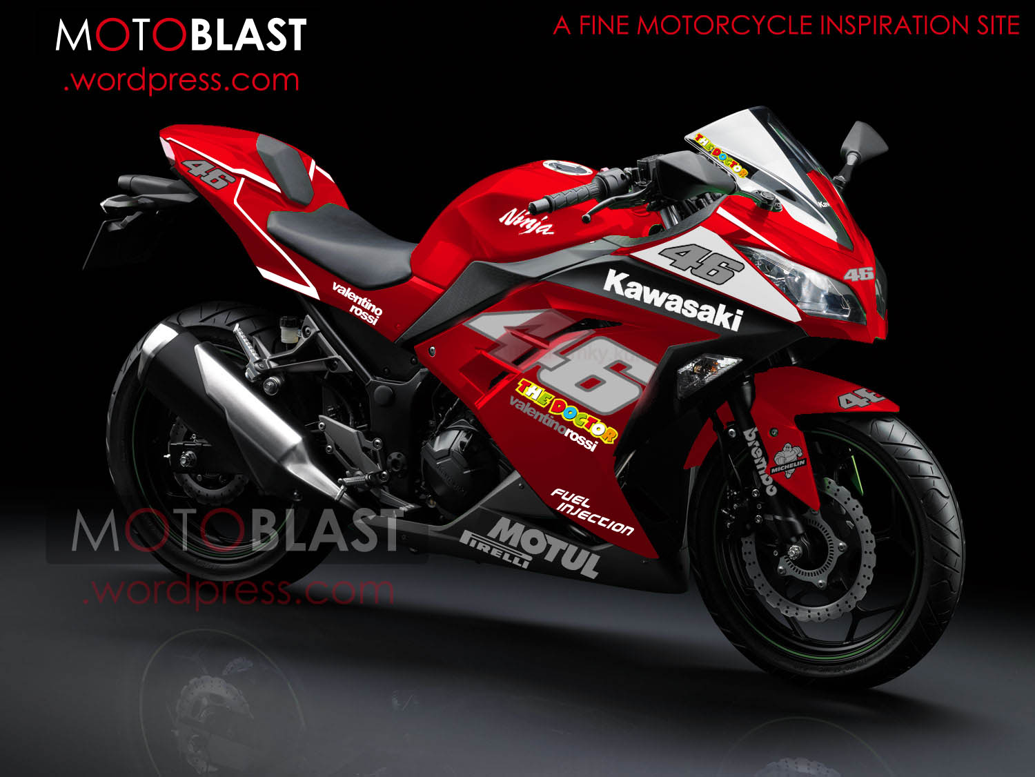 Modif Striping New Kawasaki Ninja 250R Fi Merah MOTOBLAST