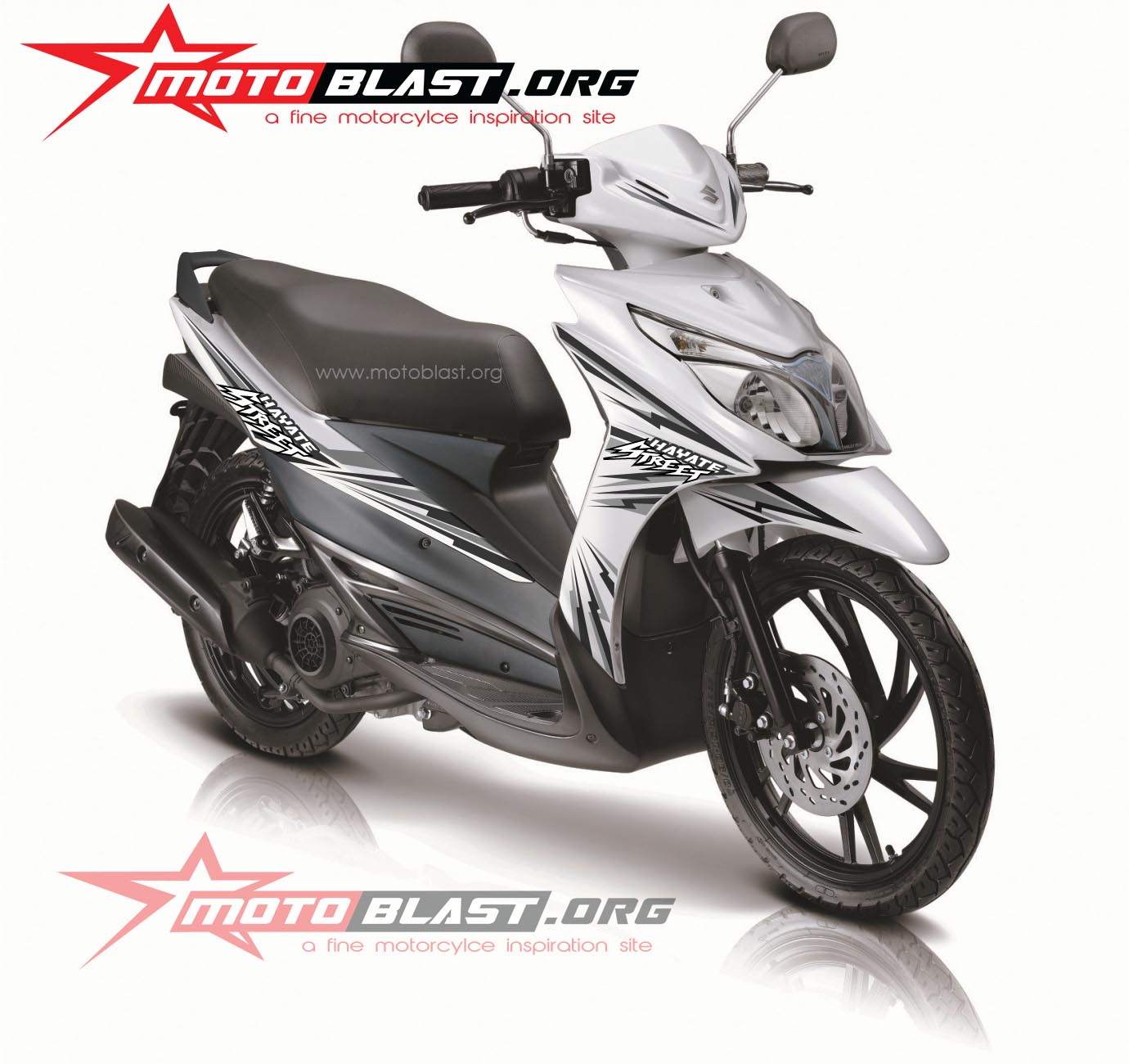 Motoblast Decal Design Suzuki Hayate 125 White