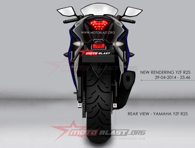 motoblast - new rendering rear view yamaha R25 - 2014 - 2