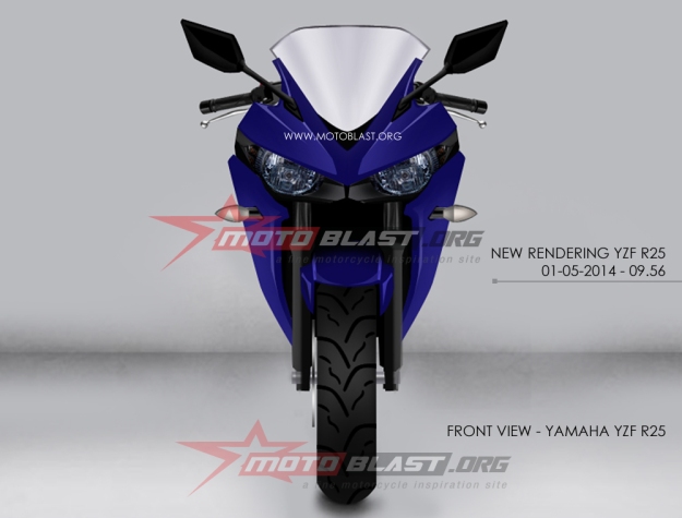 motoblast - new rendering front view yamaha R25 - 2014 - 2