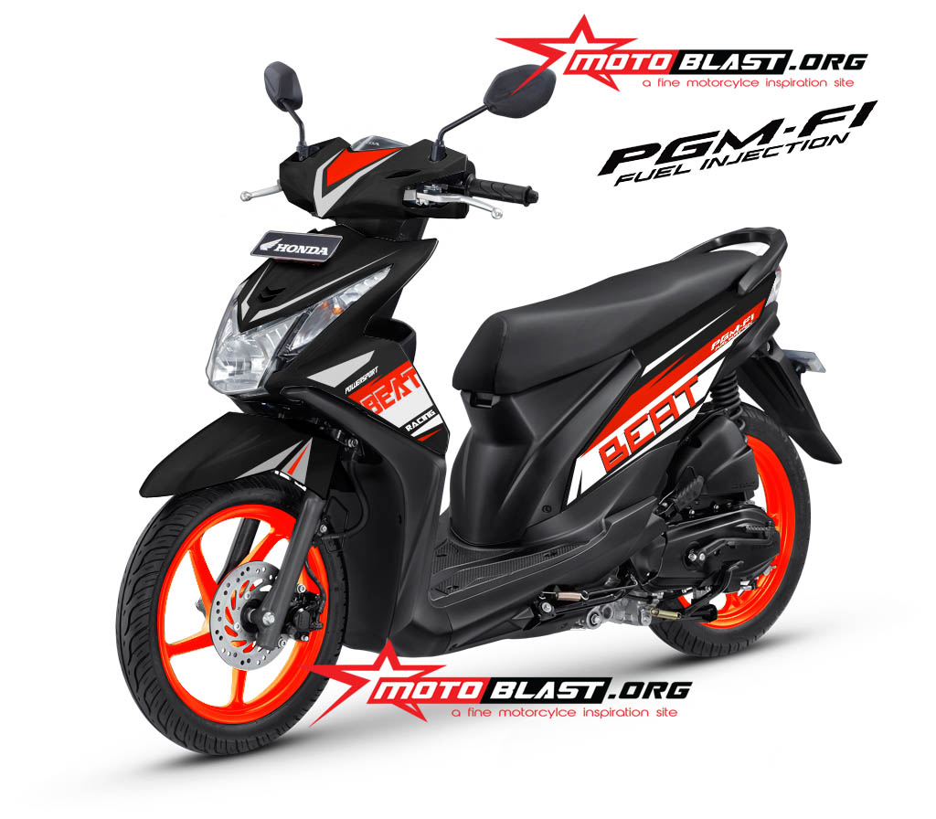 Modif decal design Honda Beat Fi black – orange ceria!!! | MOTOBLAST