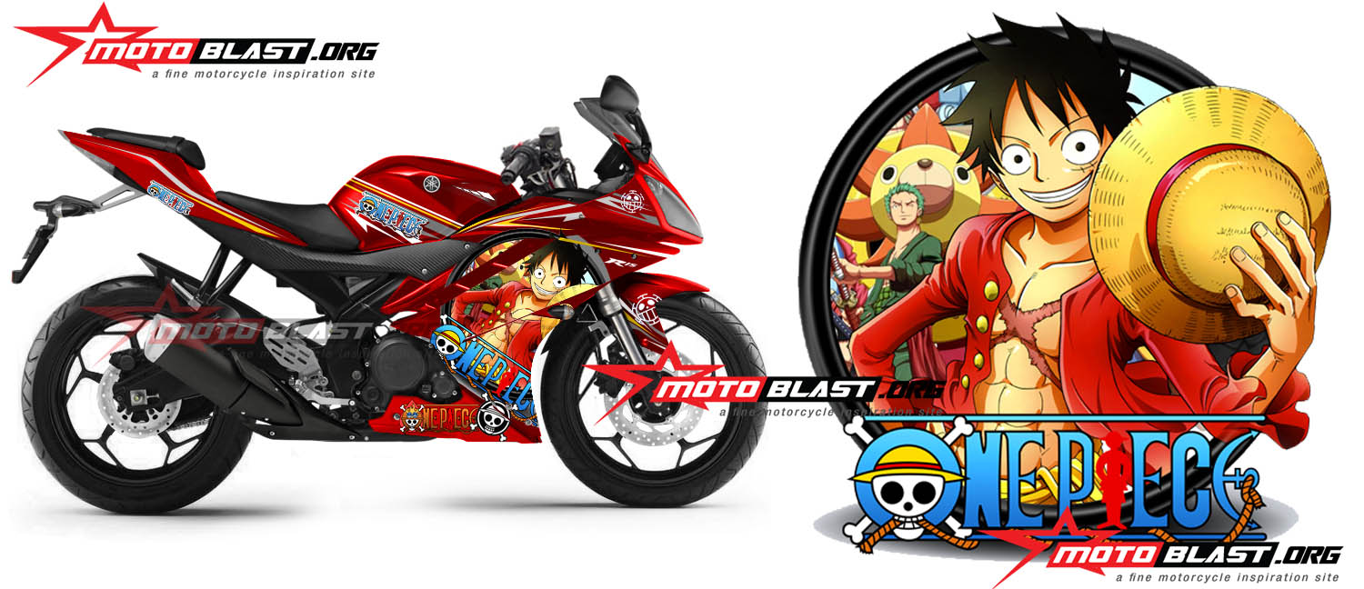 LagiLoving Animemodif Striping Yamaha R15 Red One Piece MOTOBLAST