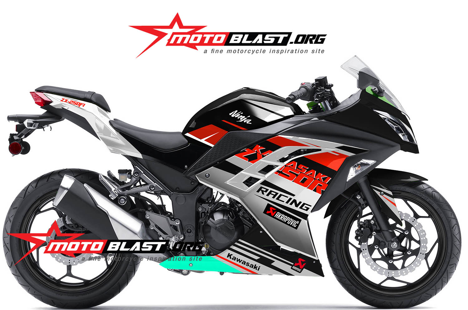 Modif Striping Kawasaki Ninja 250r Fi KTM Racing MOTOBLAST