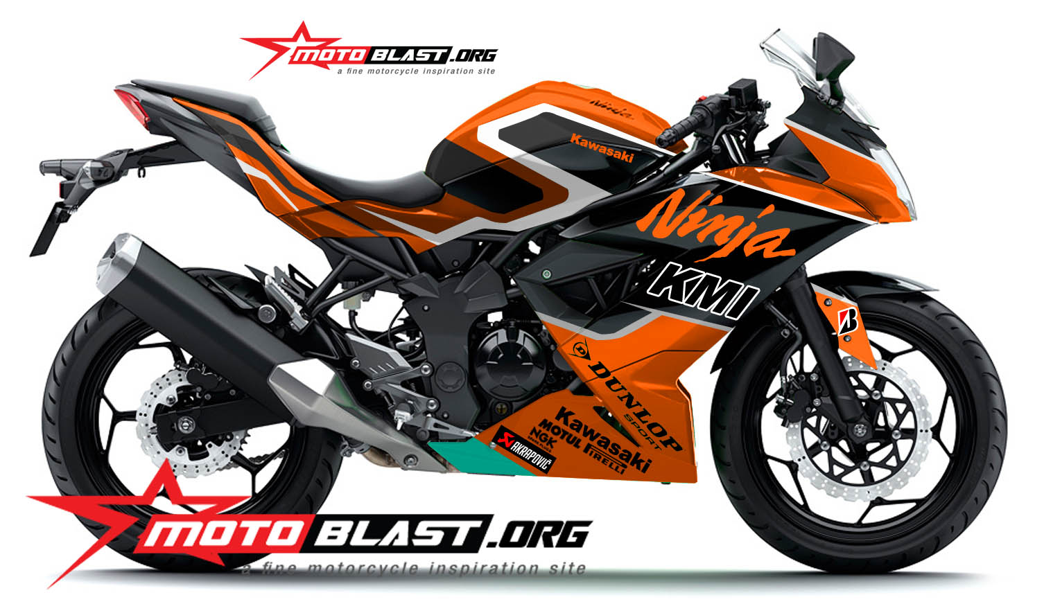 Modif Striping Kawasaki RR Mono Black Orange Ala KTM Racing