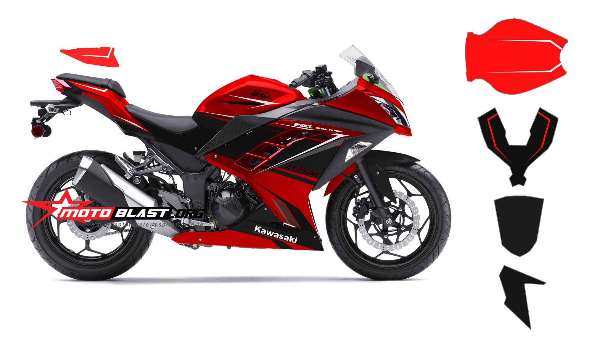 SPECIAL EDITION Decal Design Kawasaki Ninja 250R Fi Red By
