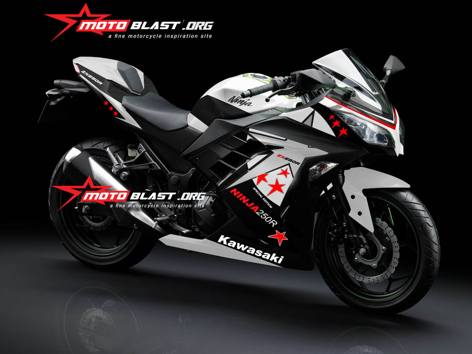 Modif Striping Kawasaki Ninja 250R FI Black - STARS 