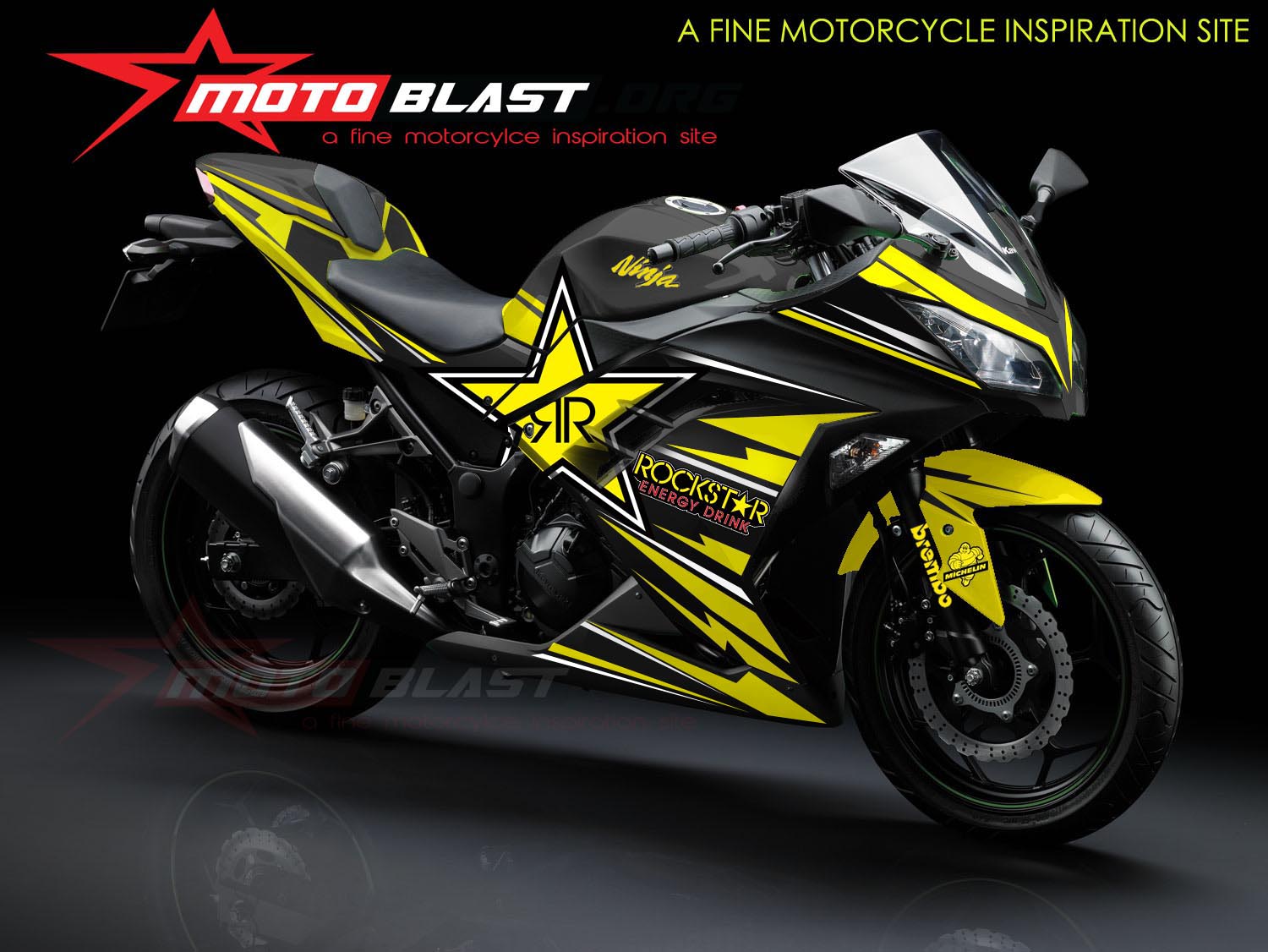 Modif Striping Kawasaki Ninja 250r Fi Black Rockstar New