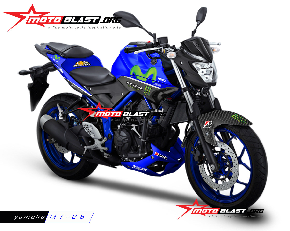 HOT Perdana Modif Striping Yamaha MT 25 Movistar Motogp 2015 Motoblast Edition MOTOBLAST