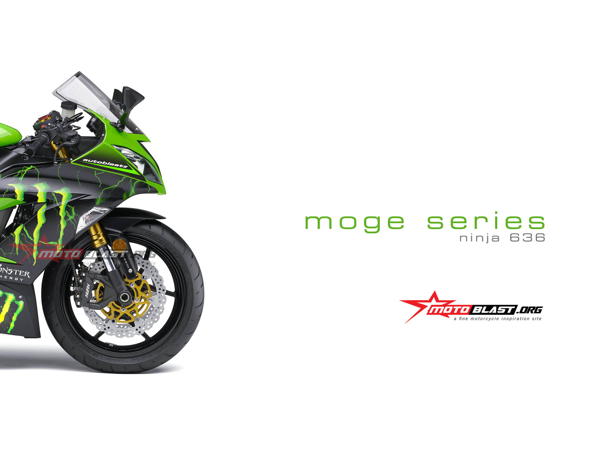 MOGE SERIES Modif Striping Kawasaki Ninja 636 Green Monster Energy MOTOBLAST