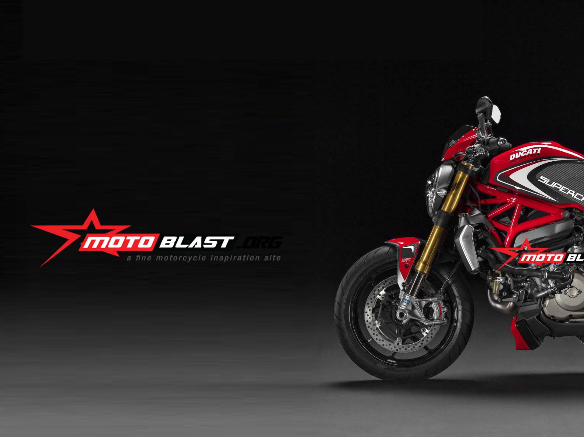 MOGE SERIES Modif Striping Ducati Monster RED Super Carbon MOTOBLAST