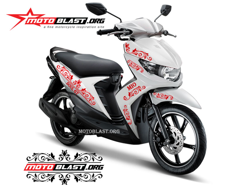 Modif Striping Yamaha Mio Soul Gt White Ukiran Klasik Motoblast