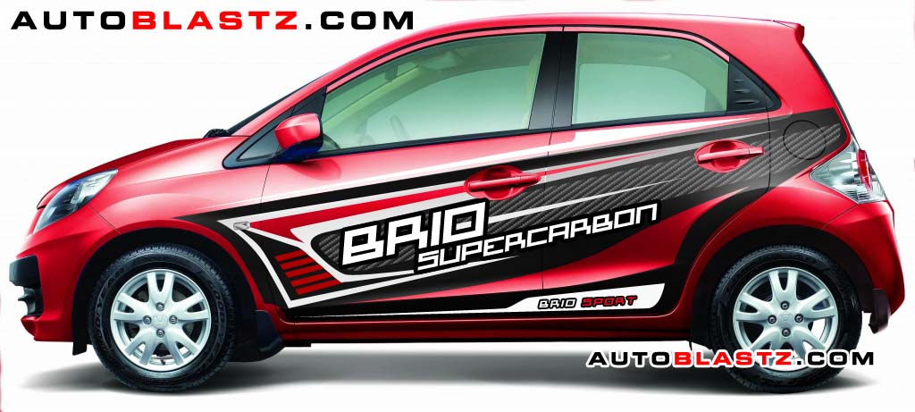 Car Series Striping BRIO Supercarbon untuk Honda  BRIO RED 