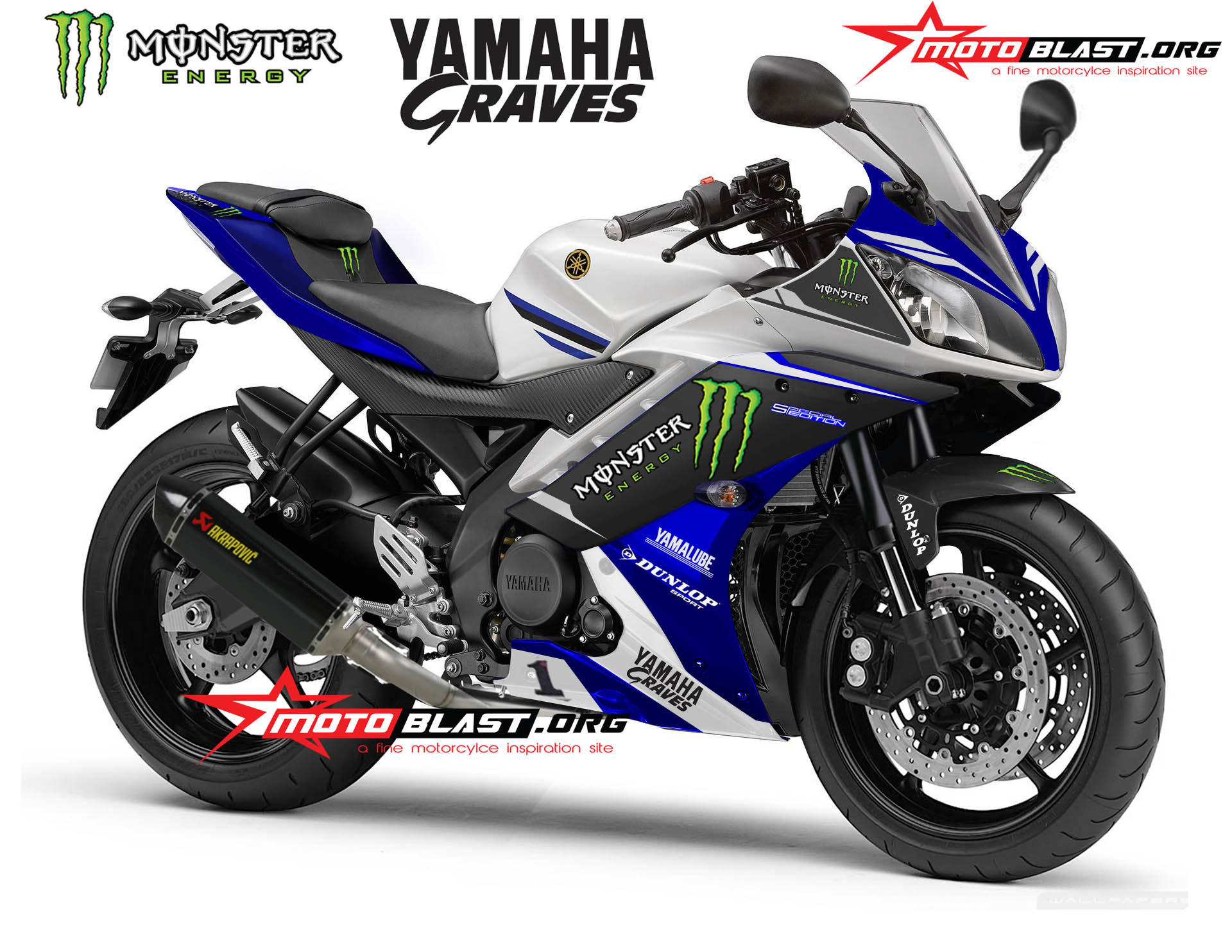 Modif Striping Yamaha R15 Blue Monster – tipe simple 