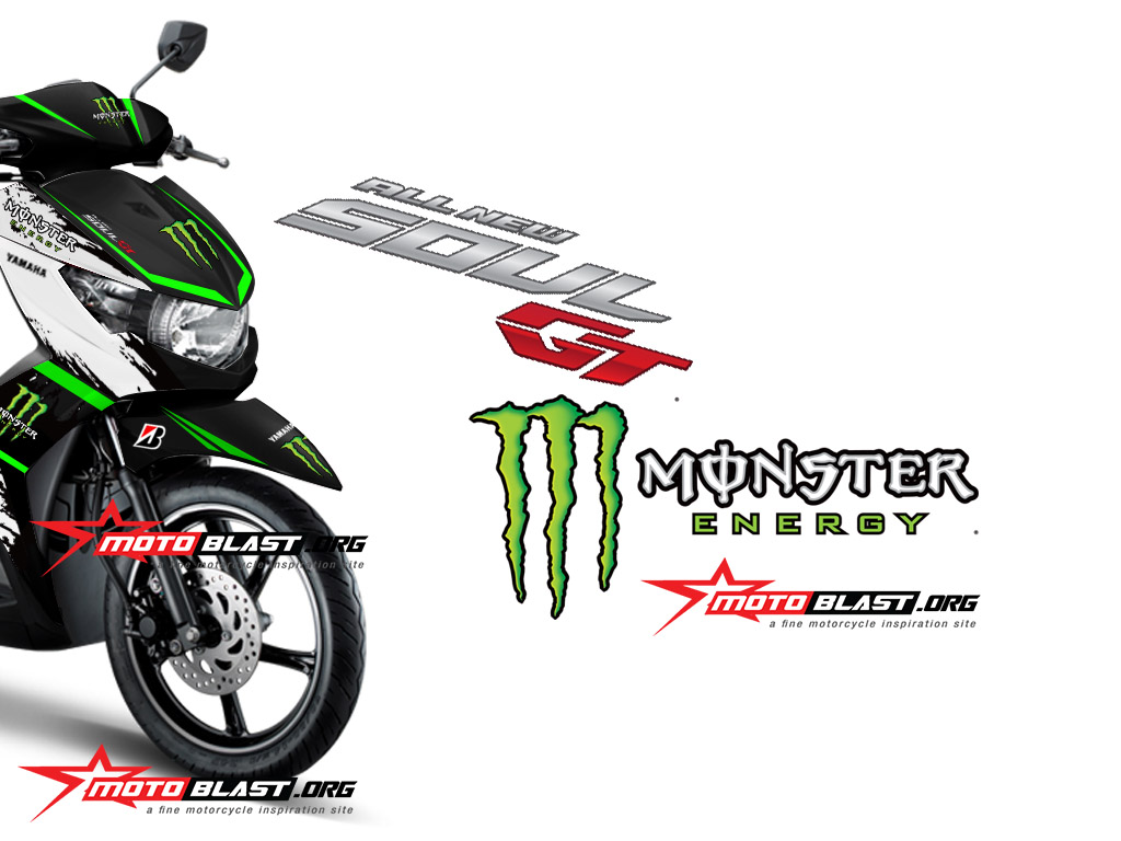 Grafis Inspirasi Modif Striping Yamaha Soul Gt Monster Energy Motoblast