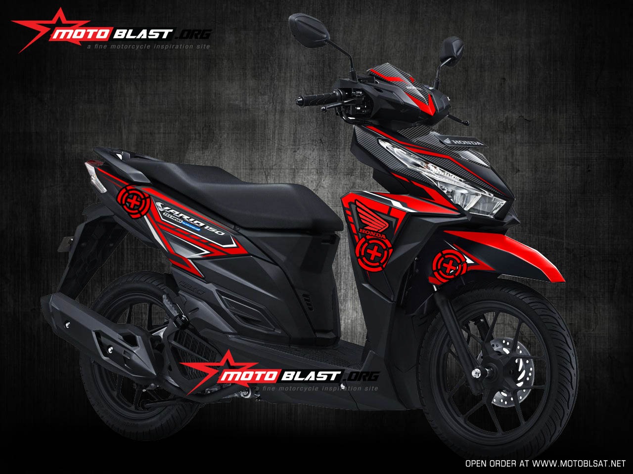 Motoblast Modifikasi Honda Vario 150Esp Black Thunder