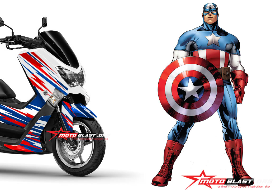 HOT Modifikasi Yamaha NMAX stiker ala Captain America 