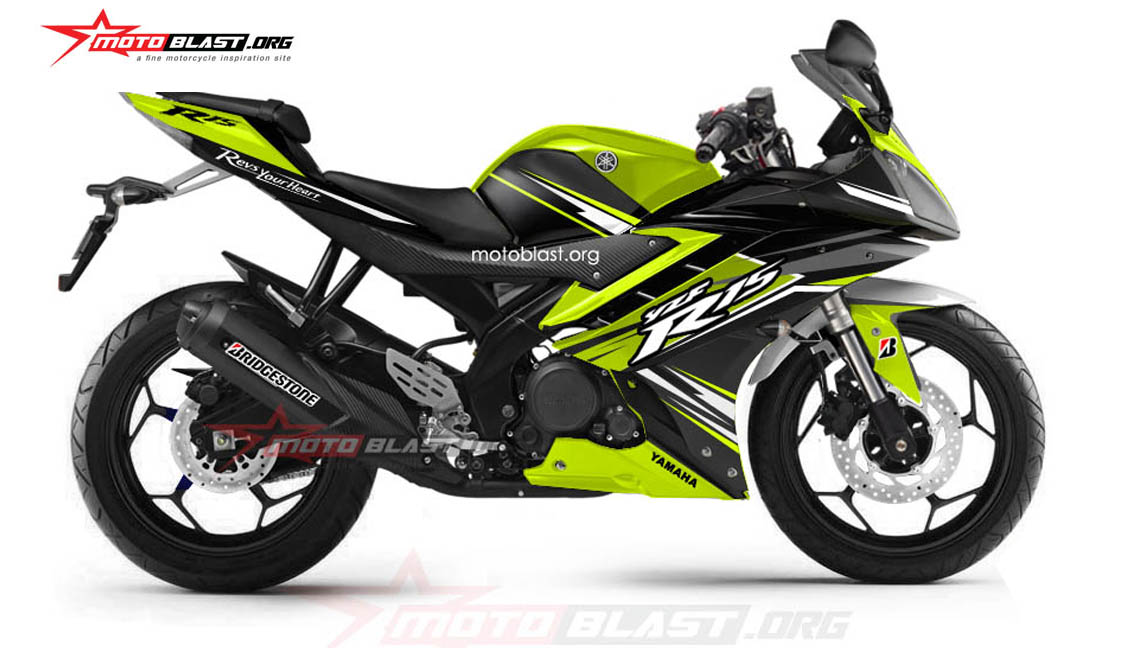 Modifikasi Yamaha R15 Black Green Lime NEW  MOTOBLAST